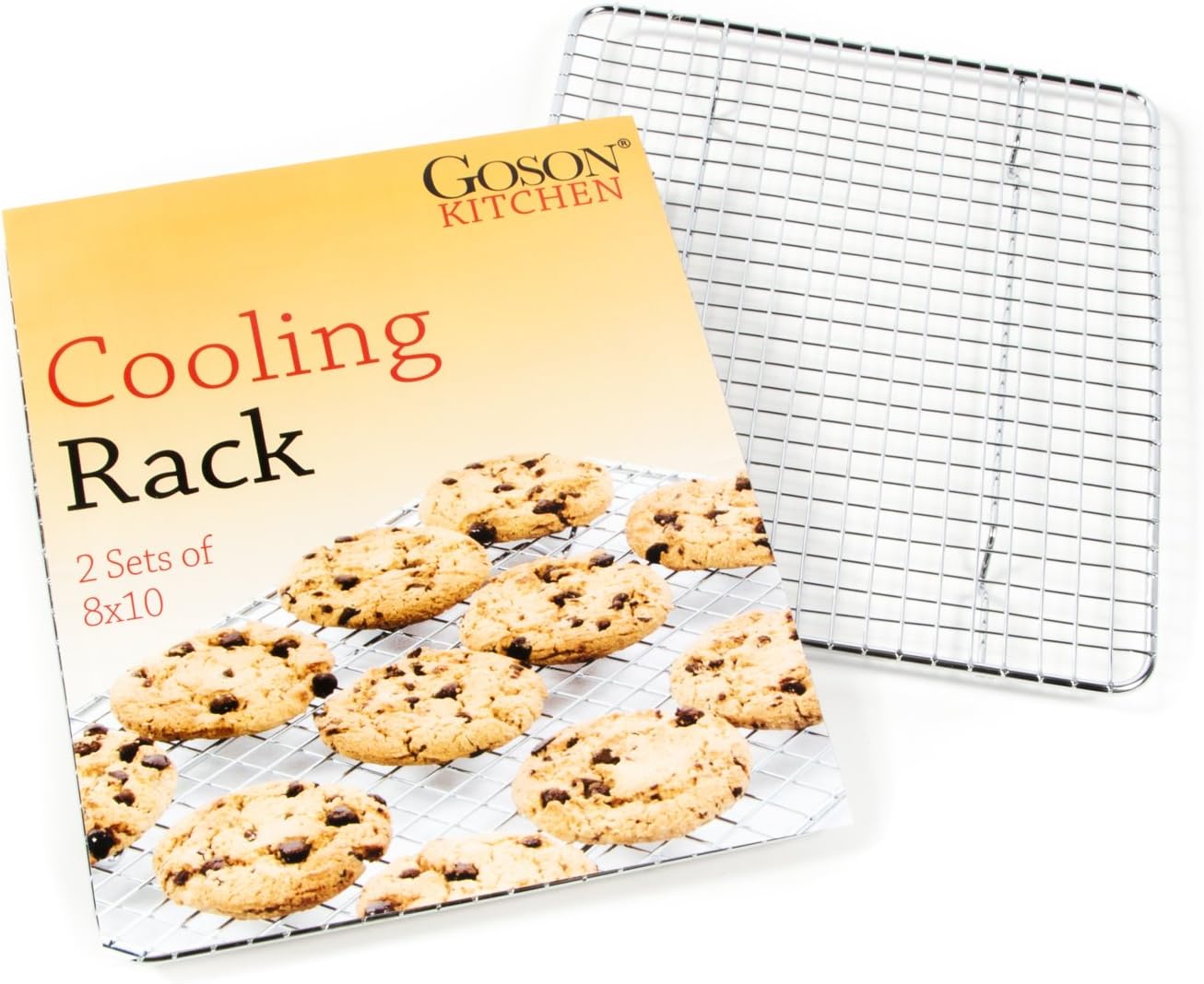 Update International Heavy-Duty 1/4 Size Cooling Rack, Commercial Grade, Oven-Safe, Chrome, Set of 2