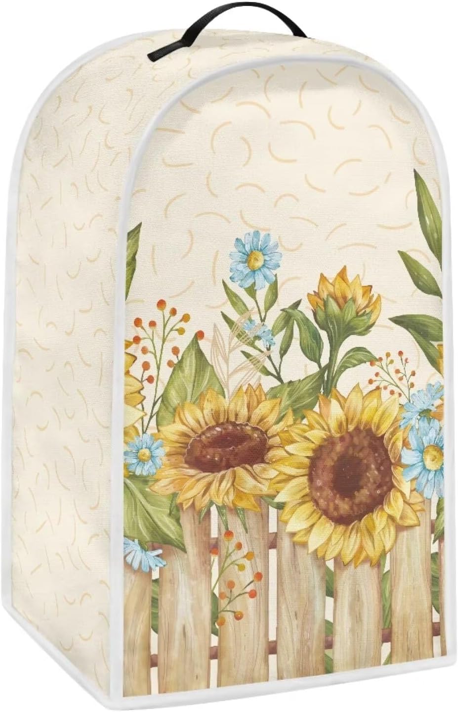 Wood Sunflower Blender Dust Cover, Anti Fingerprint Polyester Dust Proof Cover for Stand Mixer or Coffee Maker