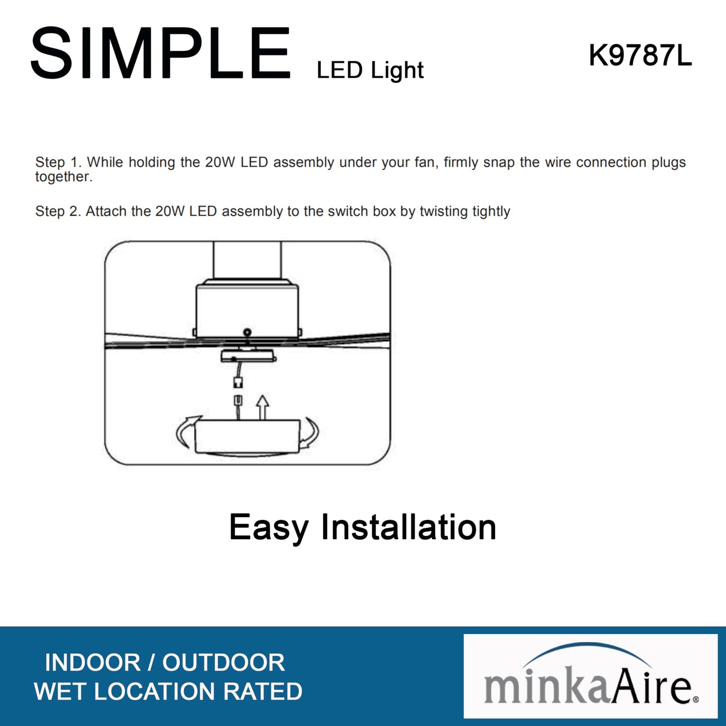 Minka Aire F786-SBR/WHF Simple - 44 Inch Ceiling Fan in Soft Brass with Flat White Blades