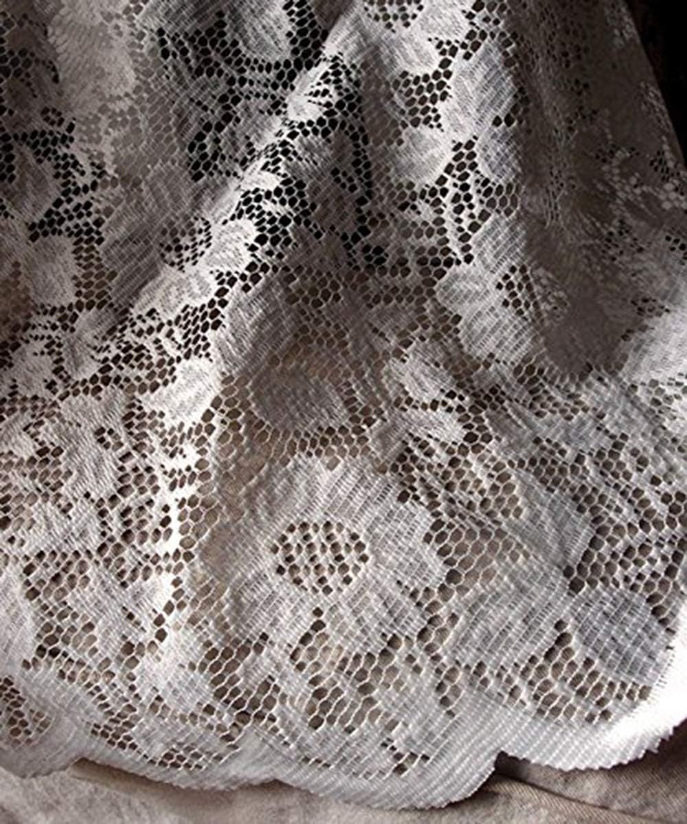 AK TRADING CO. 60" Round Floral Lace Crochet Tablecloth Overlay, Ivory for Weddings & Home Décor