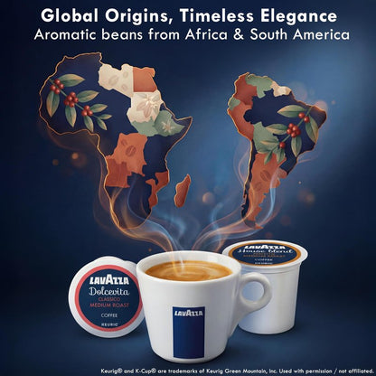 Lavazza K-Cup Coffee Pods Variety Bundle for Keurig Brewers – Light & Medium Roast, Single-Serve K-Cup Coffee Pods, 40 Count Assorted Flavors (20 Dolcevita Classico & 20 House Blend Perfetto)