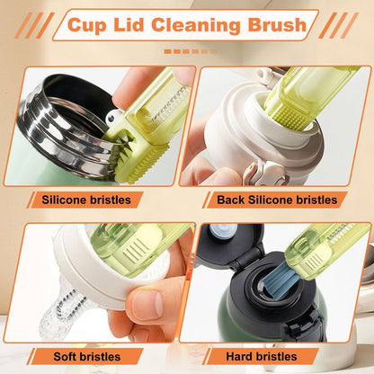 3 in 1 Cup Lid Cleaning Brush Set 6 Pcs, Gap Cleaner Brushs - Home Kitchen Multifunctional Bottle Cleaning Brush Set, Portable Travel Bottle Lid Cleaner Tools