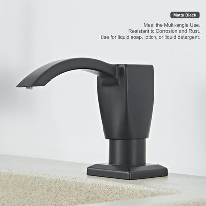 GAGALIFE Kitchen Sink Soap Dispenser Matte Black, Built in Soap Dispenser for Kitchen Sink with 40" Silicone Extension Tube Kit,(ABS Plastic) in Sink Soap Dispenser Pump, LT001B-G