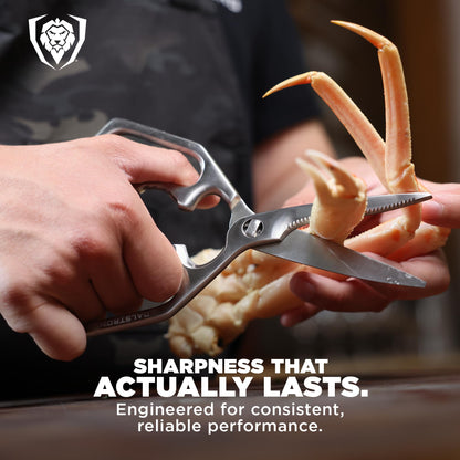 Dalstrong Kitchen Scissors — Japanese Stainless Steel Shears, Ambidextrous, Detachable for Cleaning — For Spatchcocking Chicken, Trimming Herbs, Pizza, Flatbread & Package Opening