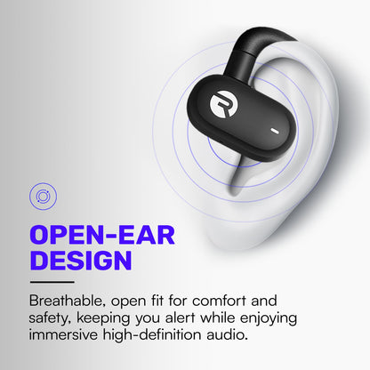 Raycon Fitness Open Ear Earbuds – Open Ear Headphones, Earbuds Wireless Bluetooth, Running Headphones, Sweat & Water-Resistant Earphones, 40 Hours Battery Life (Black)