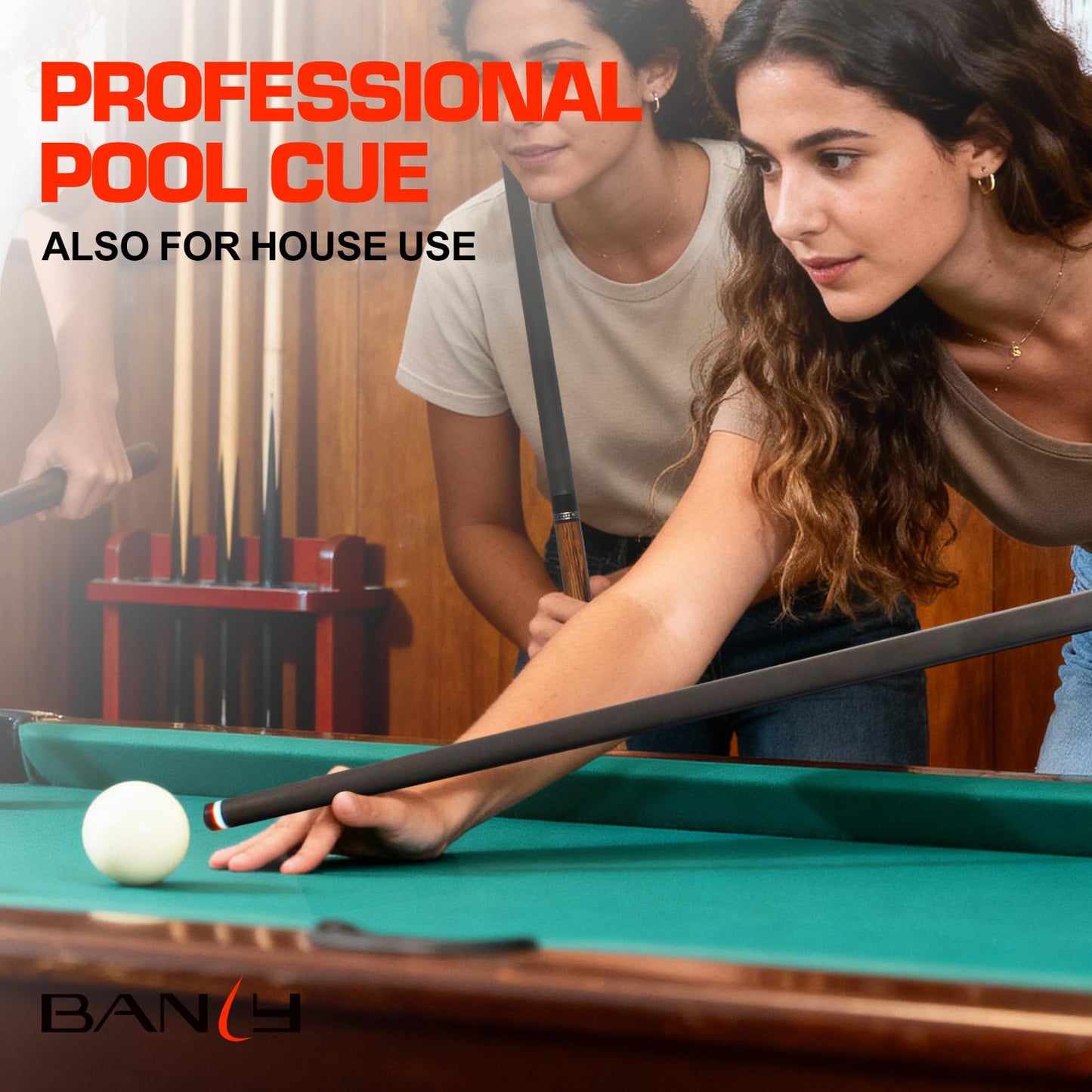 Banly Carbon Fiber Pool Cue - 12.5mm Time Crystal Tip, 58" Low Deflection Pool Sticks for Adults Professional Billiard Cue Sticks with Dalbergia Odorifera Butt