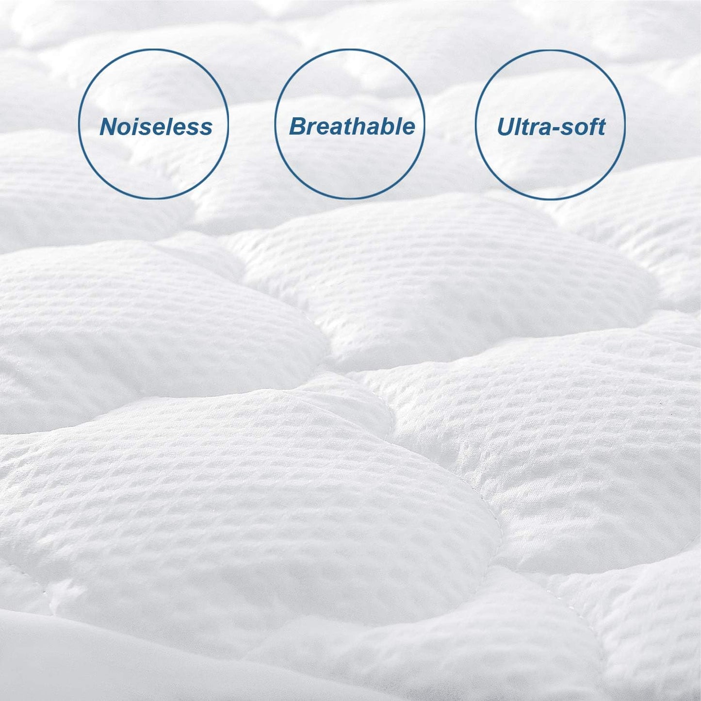 16 Inch Full Size Air Mattress Pad Cover, Quilted Mattress Protector, Super Soft Breathable and Noiseless Down