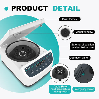 JOANLAB Digital Lab Centrifuge Machine Built-in Four Auto Programs (CGF*PRP*APRF*IPRF) 5ml/10ml /15ml x 12 Low Speed 500-4000rpm,2075xg