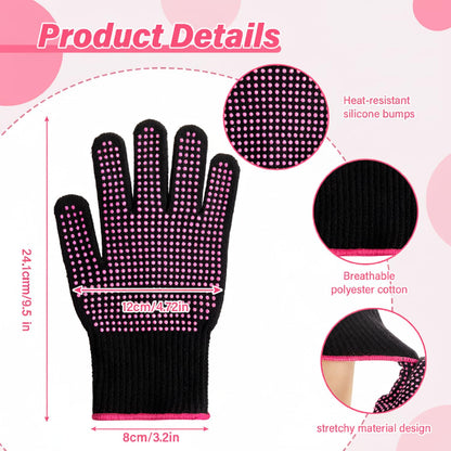 Suhine 20 Pcs Professional Heat Resistant Gloves for Hair Styling Curling Heat Resistant Work Gloves(Silicone Bumps Style)