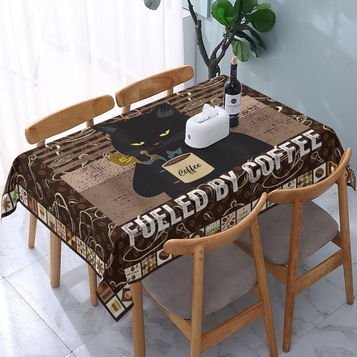 TNOKKU 54x72 Inch Vintage Cat Table Cloth for Party, Waterproof Tablecloth for Kitchen Dining Room Picnic Weddings
