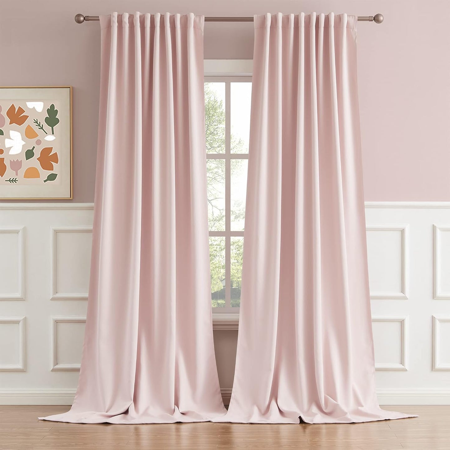 120 Inches (52 120 Inch, 2 DUALIFE Back Tab and Rod Pocket Curtains Long - Thermal Insulated Living Room Blackout