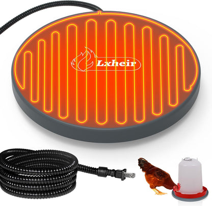 Lxheir 13'' 3-5 Chicken Water Heater, Heated Base for Metal Plastic Poultry Founts Waterer Gallons, Poultry Water