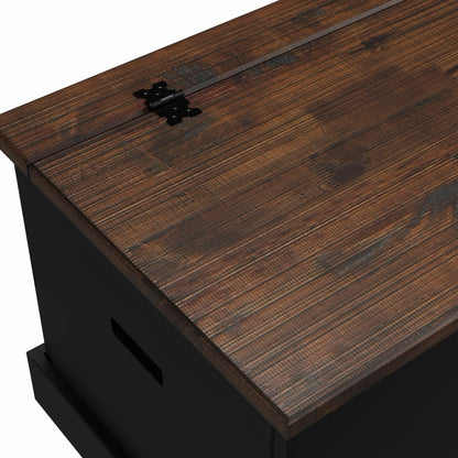 OSHOME 35.5" Solid Pine Storage Chest with Lift -Top Hinged Lid, Storage for Bedroom, Entryway and Living Room in Harvest Black Finish
