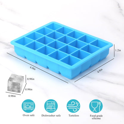 1 Tbsp Silicone Freezer Molds - Perfect for Storing Garlic, Ginger, Pesto, Herbs,Tomato Paste, Lemon Juice,Vegetable Purees,Purees and More - Silicone Food Freezer Tray (2 Pack Blue)