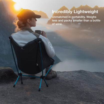 Helinox Chair Zero Ultralight Compact Camping Chair Black, 1.1lbs Outdoor Chairs, Folding Chairs for Outside, Hiking, Backpacking, Camping, Adventures