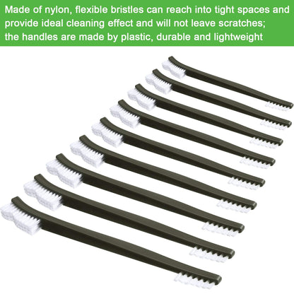 Boao 20 Packs Double-Ended Gun Cleaning Brushes 7 Inch Nylon All Purpose Cleaning Brush with Plastic Handle (White)