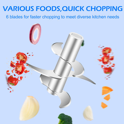 Electric Garlic Chopper, 350ML (1.4 Cup) Blue Mini Food Processor, Mini Chopper, Small Garlic Grinder Mincer for Onion, Ginger, Chili, Fruit, Meat