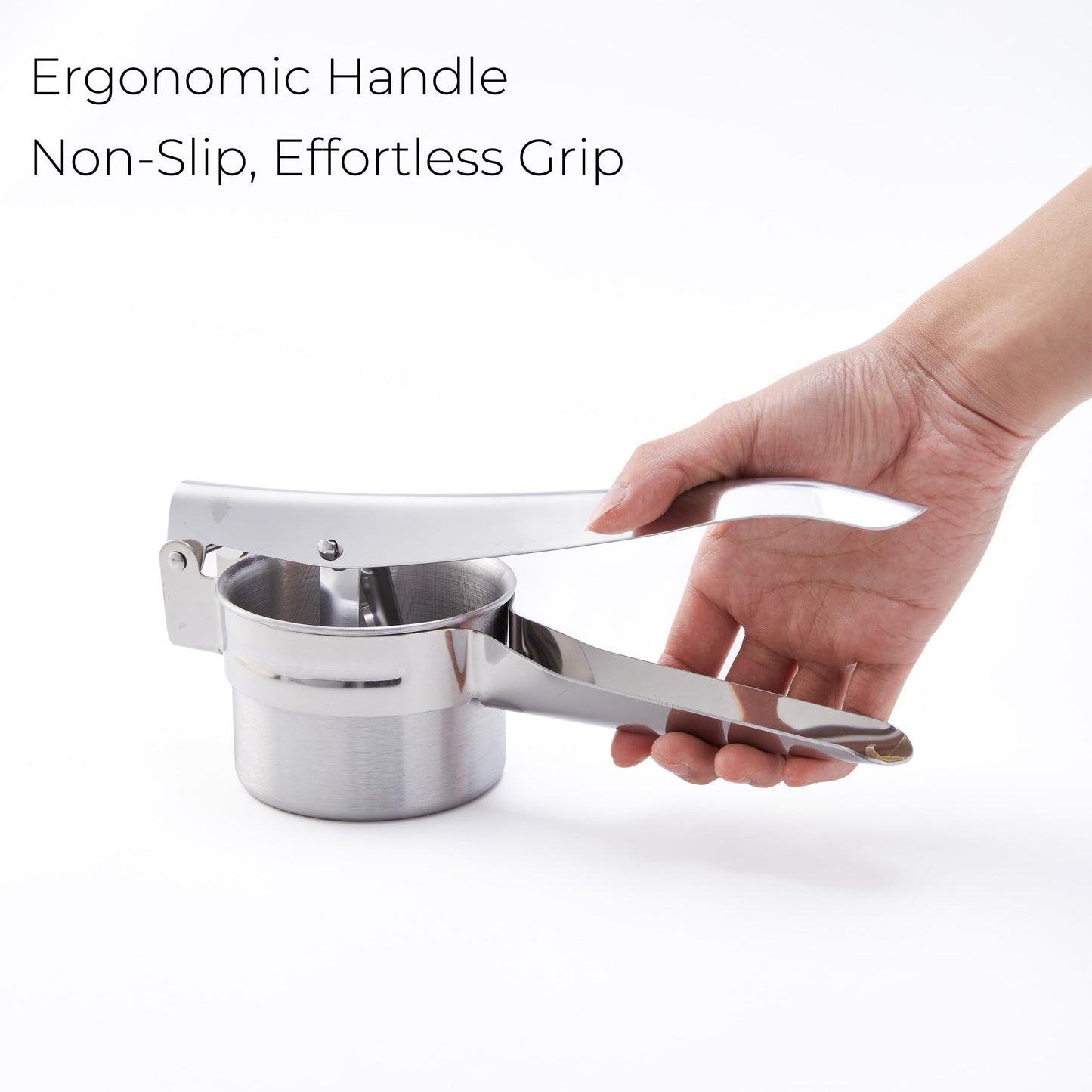 Stainless Steel Khuon Banh Lot Press – Multi-Purpose Potato Ricer, Cendol Maker, Spaetzle Press – Heavy-Duty Manual Food Strainer with 3 Interchangeable Discs for Rice, Vegetables, and Dough