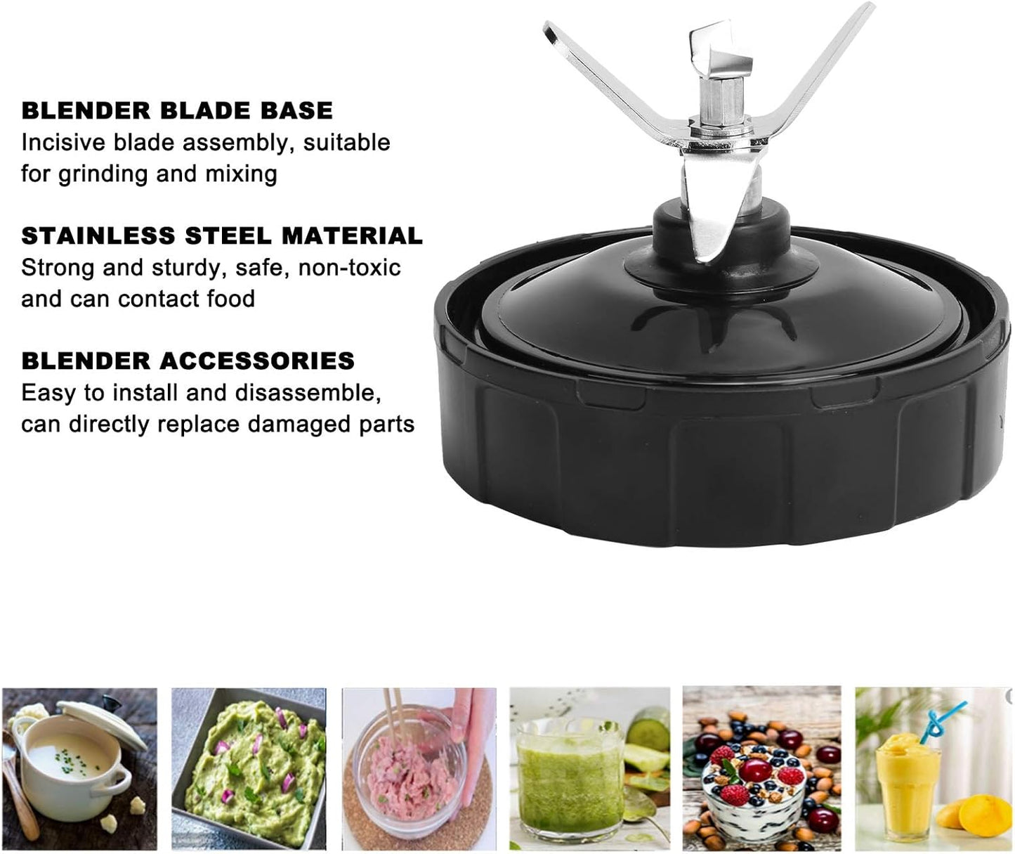 Blender Blade, Juicer Base Safe and Durable with 6-leaf Blade for Nutri 900W BL450-70 BL451-70 BL454-70, BL455-70 for
