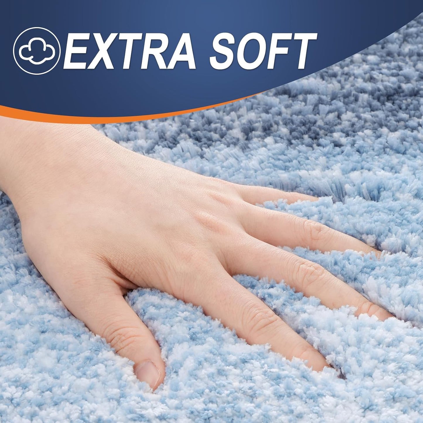 OLANLY Bathroom Rug Mat - Extra Soft Microfiber Bath Mat | Non-Slip Plush Shaggy Design, 30x20, Blue