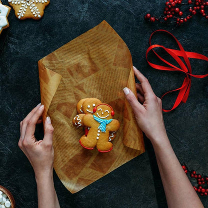 Baking Parchment Paper Roll Non Stick Baking Paper Newspaper Printing Design Food Wrapping Paper for Baking Cookies Bread Pizza Meat and Vegetables
