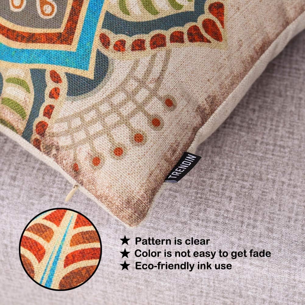 TRENDIN Square Pillow Cover, 18 X 18 Inch Decorative Throw Pillowcase, Porch Rules PL240TR