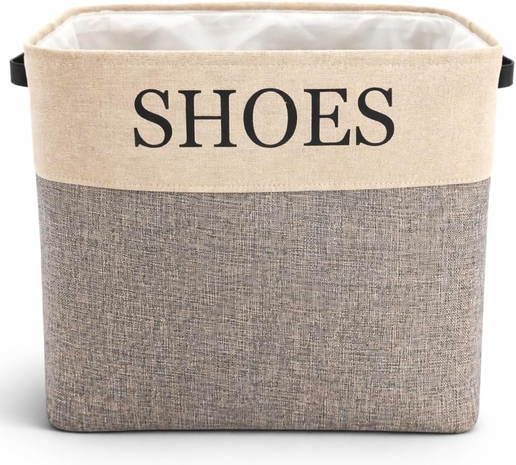 Shoe Storage Bin and Organizer for Hallway, Entryway or Mudroom. Space saver for many pairs of footware to store in one