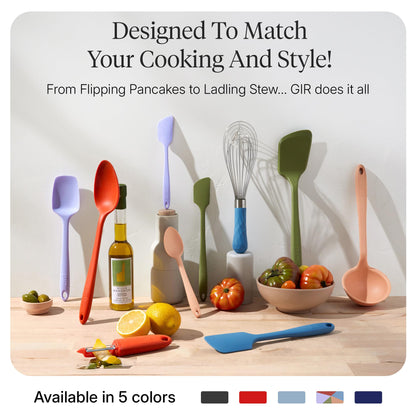 GIR: Get It Right 10-Piece Silicone Ultimate Kitchen Utensil Set – Spatulas, Ladle, Flip, Spoons, Whisk, Peeler & Spoonula – Nonstick, Non-Toxic, Heat-Resistant – Mediterranean