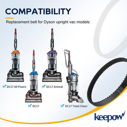 KEEPOW DC17 Replacement Belt Part 911710 01 02 Compatible with Dyson DC17 Animal Absolute Vacuum Cleaner, 4 Pack