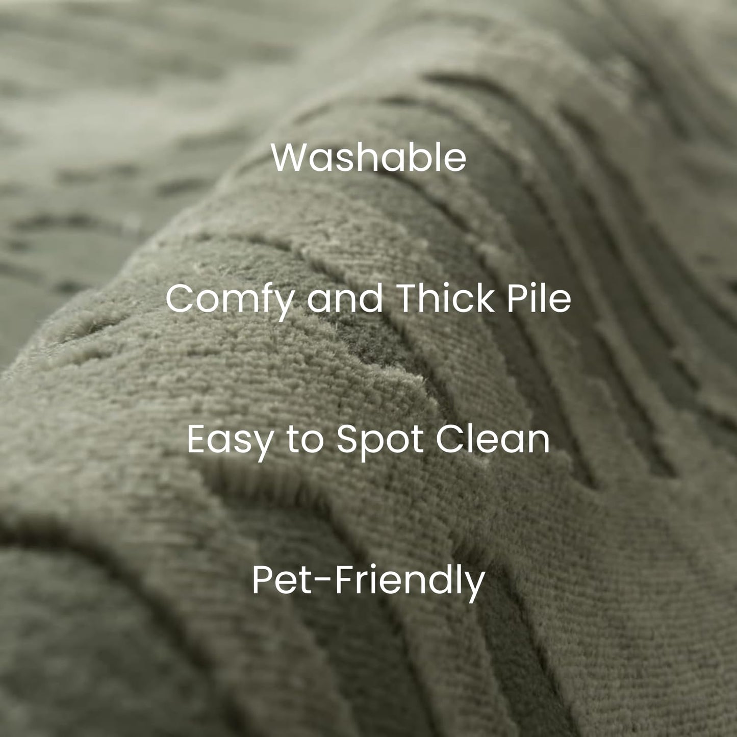 Revival Rugs Shell 5'x8' Area Rugs for Living Room Bedroom Dining Room - Washable, 100% Recycled, Oeko-TEX Certified, Modern, Medium Pile, Green