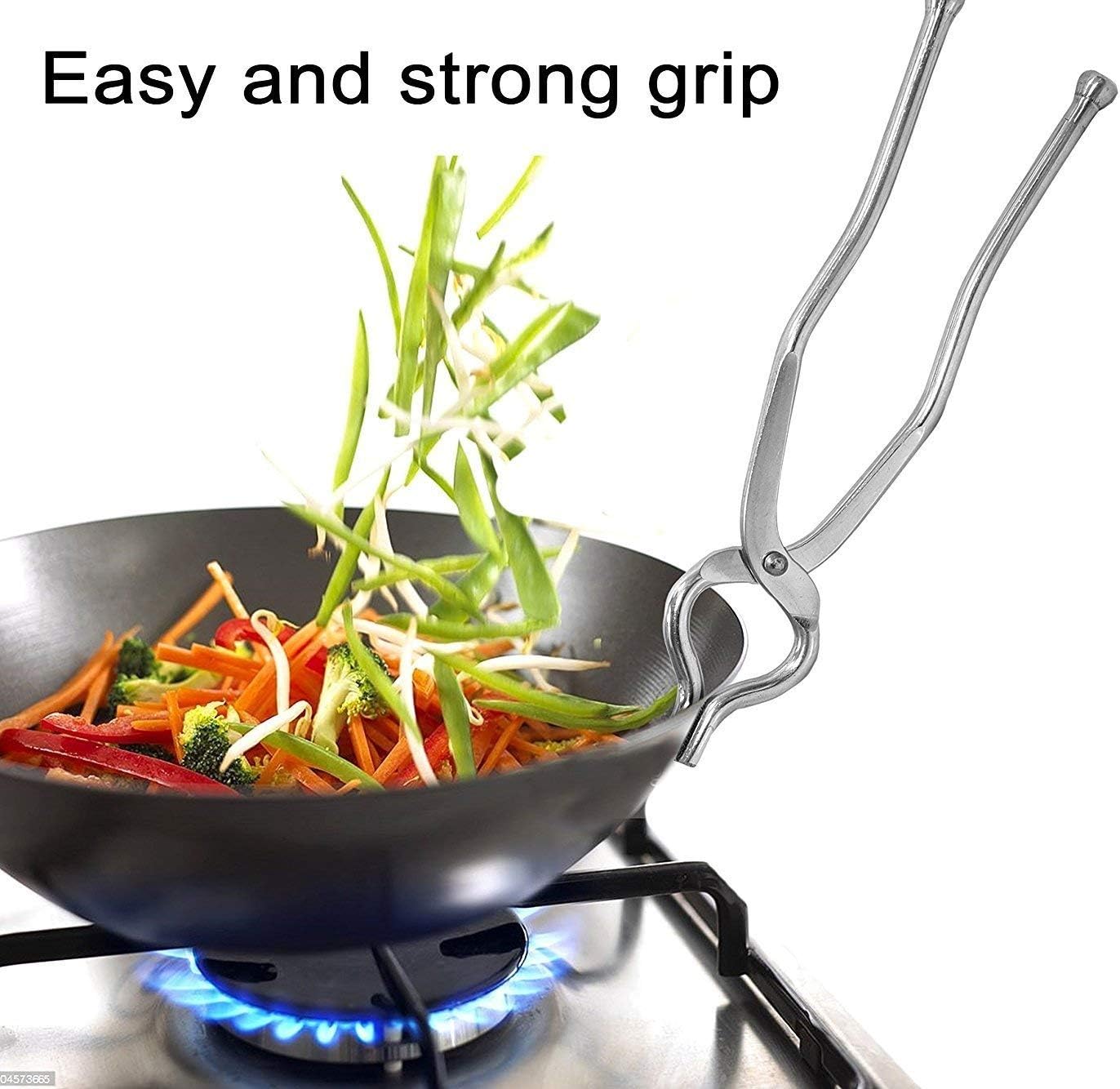 Stainless Steel Tongs/Utensil Holder with Handle, Smart Kitchen Tool for Cooking
