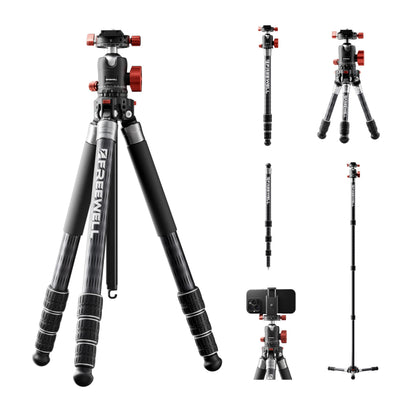 The Real Multi-Tripod 5-in-1- Carbon Fiber Design for Cameras & Smartphones, Tripod, Monopod, Trekking Pole, Desktop Mode – Up to 20kg Payload