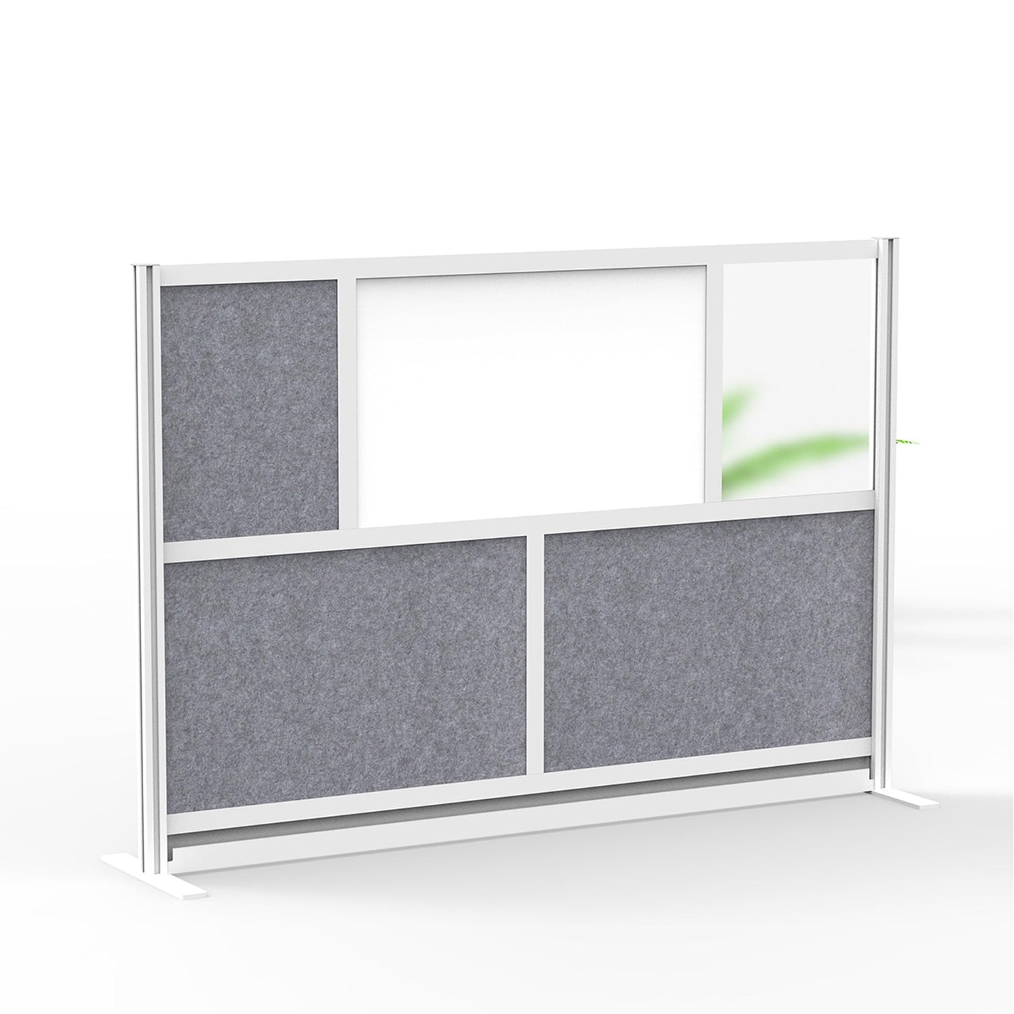 Workflow Modular Wall | Room Divider with Whiteboard, Sound Dampening, & Frosted Acrylic Panels | Expandable Office Partition for Privacy & Stability (70" x 48")