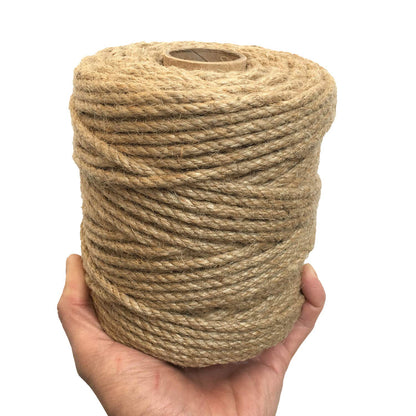 ILIKEEC 5mm Jute Twine, 328 Feet Braided Jute Rope, Heavy Duty and Thick Twine Rope for DIY Artwork, Bundling, Home Decor, Gardening Applications