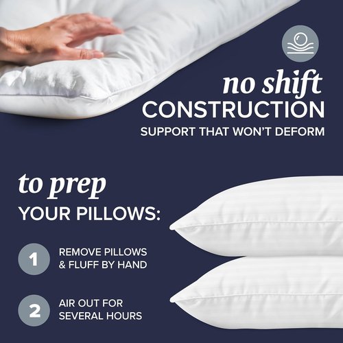 Beckham Hotel Collection King Size Bed Pillows - Set of 2 Down Alternative for All Sleep Positions