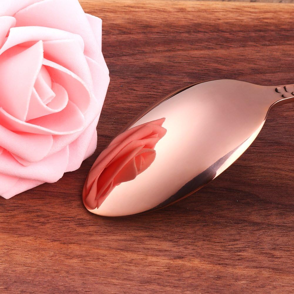 5-Piece Rose Gold Silverware Flatware Set - Service for 1, Stainless Steel Cutlery for Wedding, Dishwasher Safe