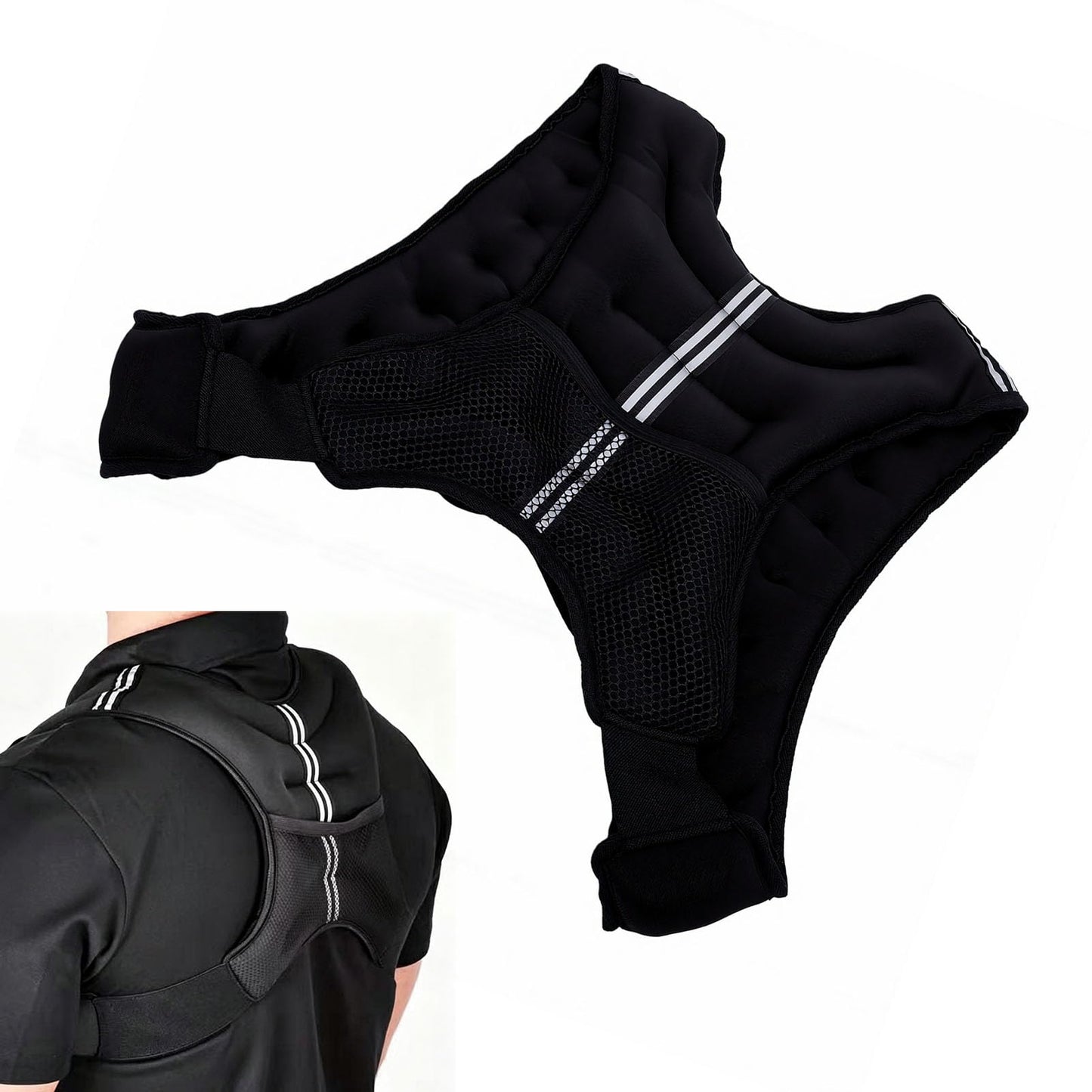 Generic Weighted Vest, Adjustable Neoprene Weight Vest for Men and Women with Reflective Stripe, Strength Training Running Jogging Workout Weightlifting (8KG)