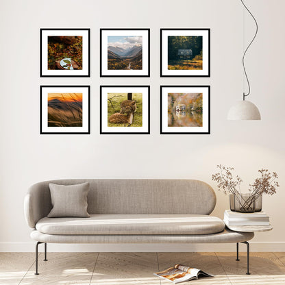 QOTIB Wood 16x16 Frame Set of 2 with 14x14 Mat, for 40 x 40cm Diamond Art Painting, Display Picture 14 x 14 with Mat or 16 x 16 without Mat, Large 40x40 Picture Frame for Wall Hanging, Black, 2 Pack