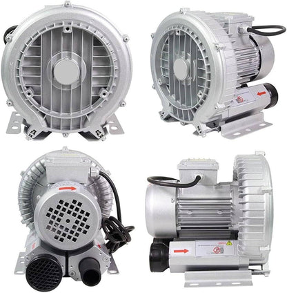 Regenerative Blower, 120W-1100W Single Phase High-Pressure Vortex Ring Blower, Industrial Vacuum Pump for Air Blowing Or Suction for Sewage Aeration Aquarium Fish Pond,1100W/1.48HP