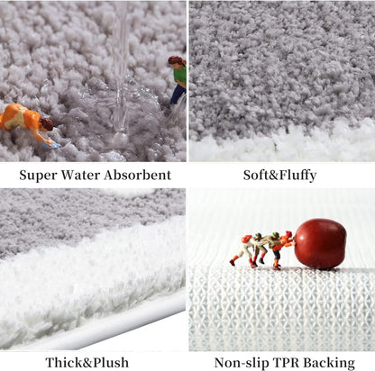 Hi Space Grey Bathroom Rugs Mat, 31.5x19.7IN, Non-Slip, Machine Washable, Cute Flower Bath Rug