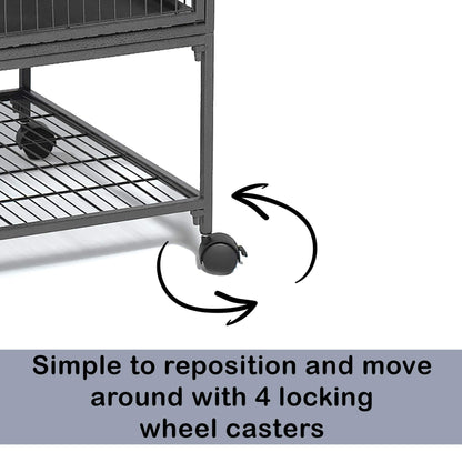 Critter Nation by MidWest Homes for Pets Double Unit Small Animal Cage, Habitat for Rats, Chinchillas, Ferrets, Sugar Gliders, Tool-Free Assembly, with Full-Width Doors, Shelves & Removable Base Pans