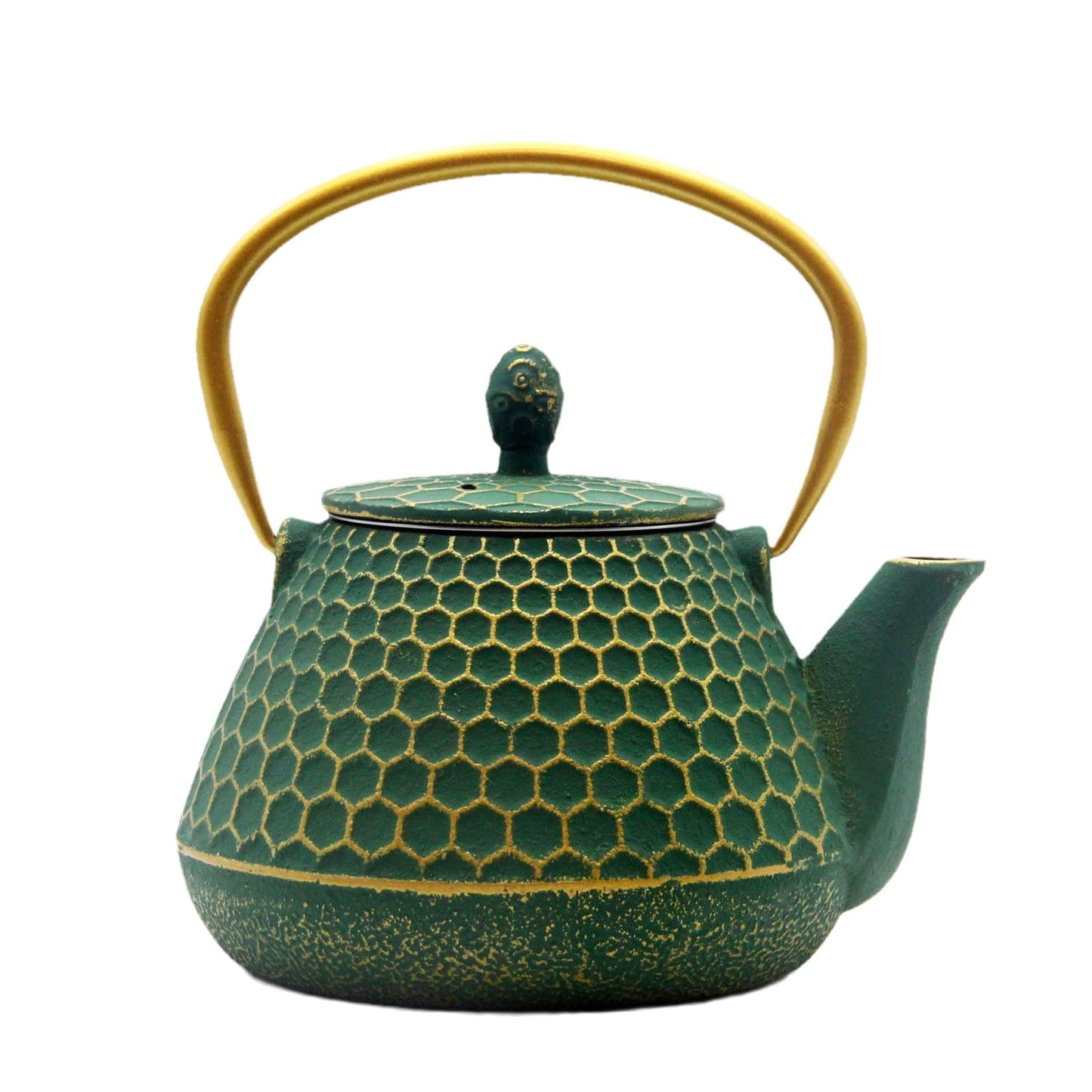 Cast Iron Tea Kettle, Japanese Tetsubin Teapot Coated with Enameled Interior, Durable Cast Iron Teapot with Stainless Steel Infuser for Stovetop Safe(1000ml/34oz)