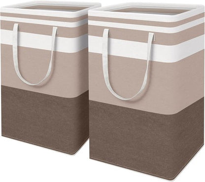 HomeHacks Large Waterproof Laundry Basket - 88L Freestanding Hamper with Extended Handles | Brown