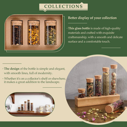 16-Pack 30ml (1.01 oz) Glass Bottles & Test Tubes with Cork Stoppers – for Spell Jars, Spice Storage, DIY Favors, Travel Memories, Plant Propagation – Empty Recyclable Containers for Crafts, Kitchen