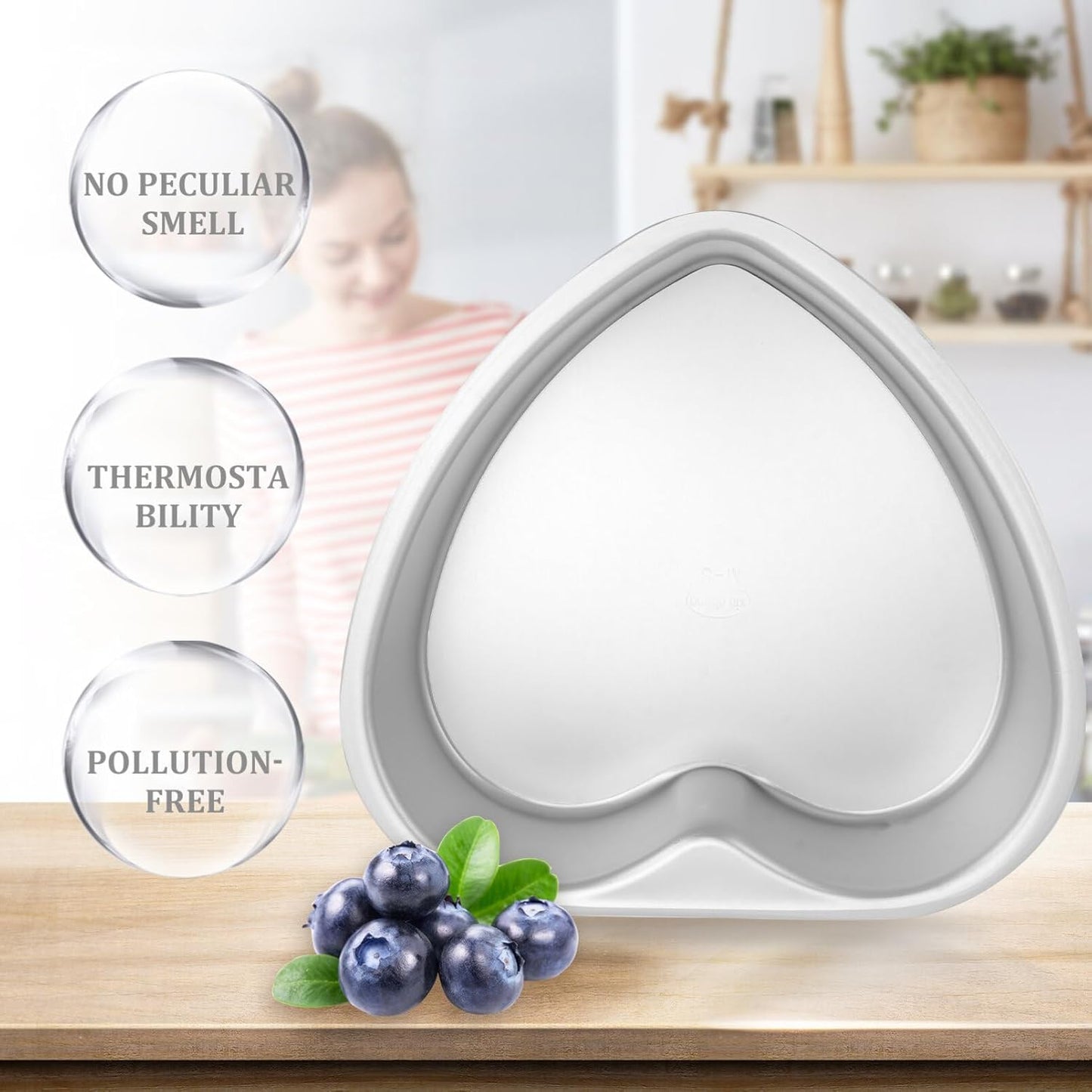 Zerodeko Heart Shape Cake Pan with Removable Bottom, Non-stick Baking Mould for Cheesecake