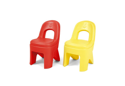 Simplay3 (2 Pack) Play Around Chairs - Hot Tamale Red and Lemon Yellow