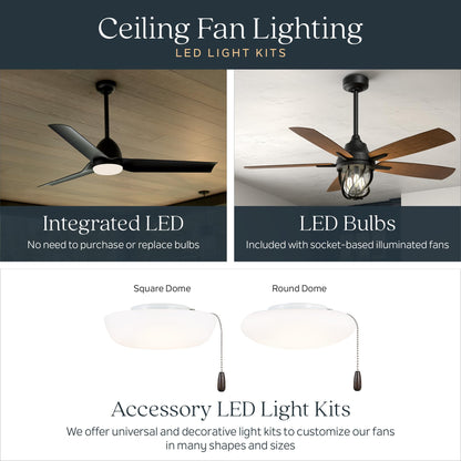 Kichler Spyn 52" Ceiling Fan with LED Lights in Anvil Iron, 3-Blade Contemporary Industrial Ceiling Fan, 3000K, Included Wall Control, (52" W x 14.5" H), 300275AVI