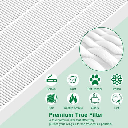 Laukowind 116130 Filter H Replacement for Winix 5500-2 Air Purifier and Models AM80-2, Includes 1 Pack Ture Filters and 1 Pack Activated Carbon Pre-filters (1 Sets)