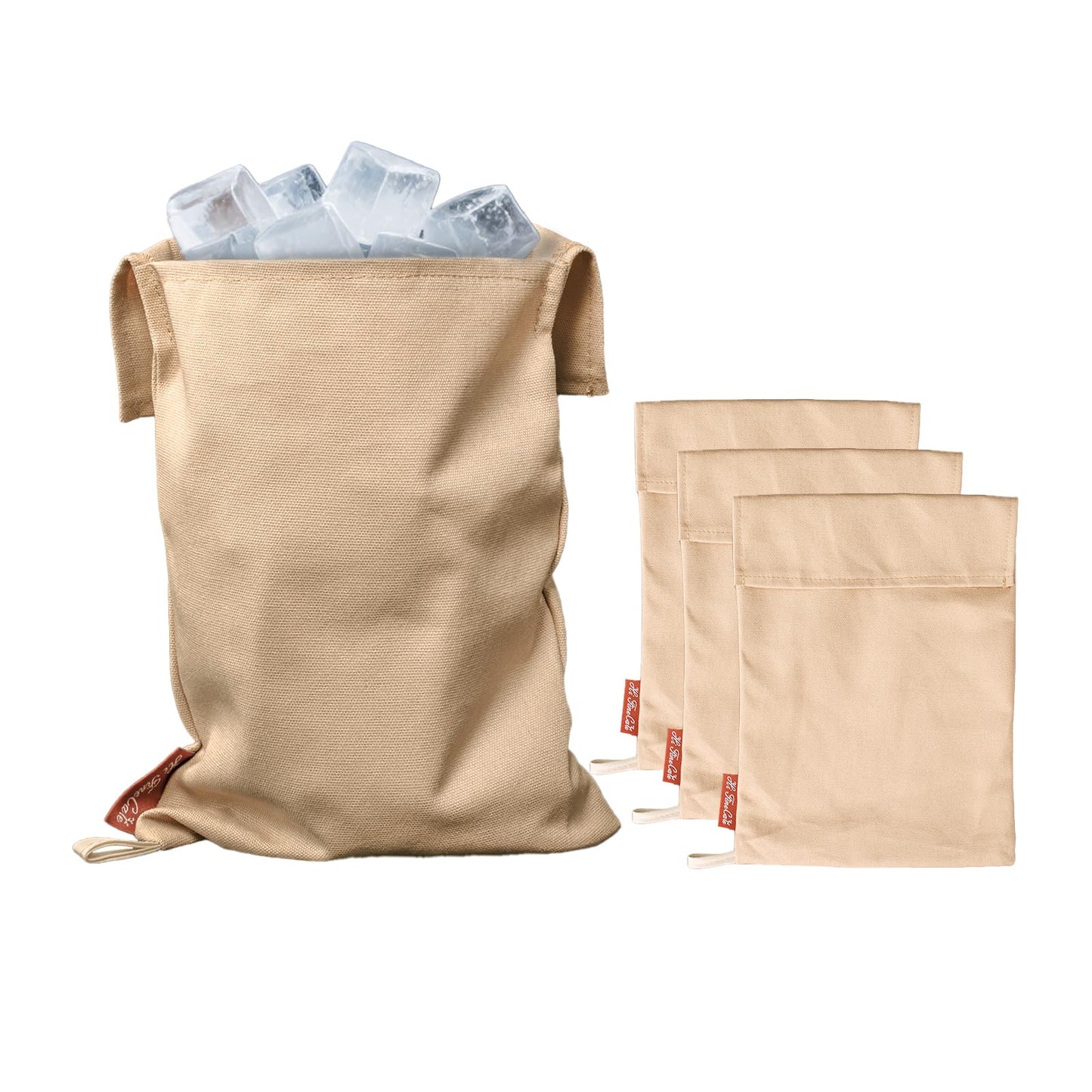 Canvas Ice Crusher Bag, Lewis Style Ice Bag with Flap – Craft Perfect Crushed Ice for Cocktails, Mai Tais & Beyond, Beige