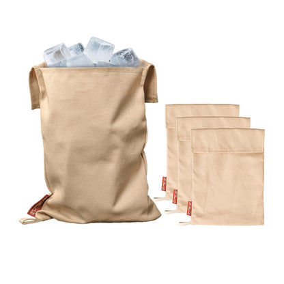 Canvas Ice Crusher Bag, Lewis Style Ice Bag with Flap – Craft Perfect Crushed Ice for Cocktails, Mai Tais & Beyond, Beige